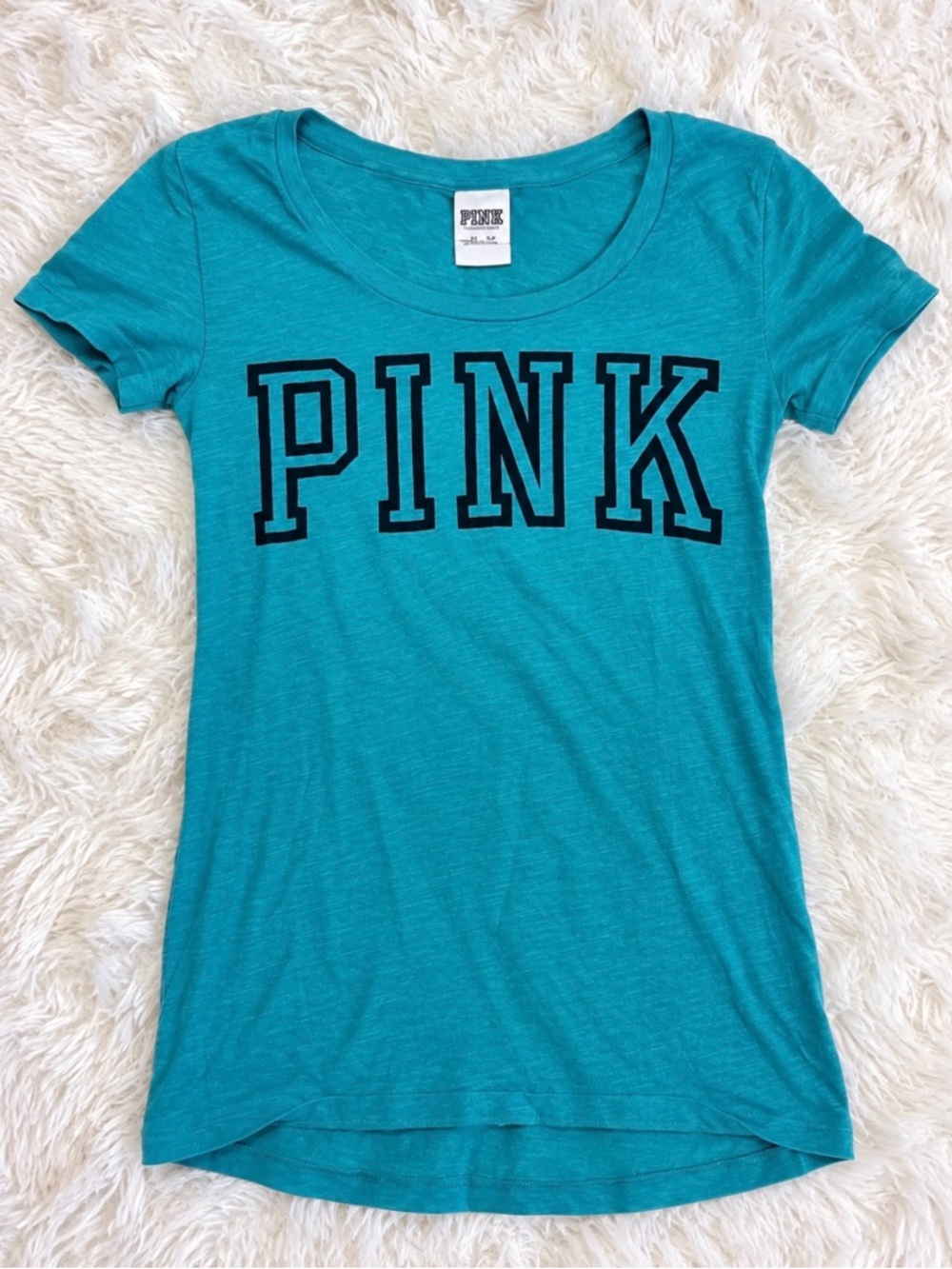 Victoria’s Secret PINK Teal Logo Tee XS